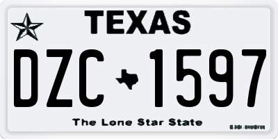 TX license plate DZC1597