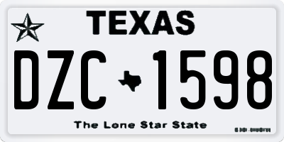 TX license plate DZC1598