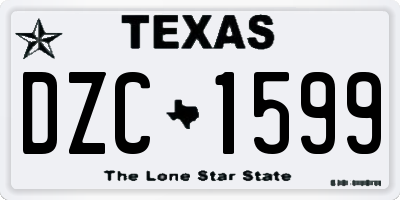 TX license plate DZC1599
