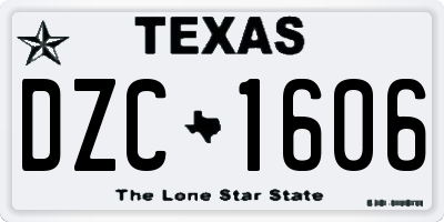 TX license plate DZC1606