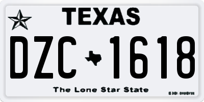 TX license plate DZC1618