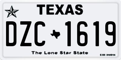 TX license plate DZC1619