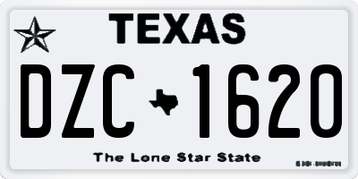 TX license plate DZC1620