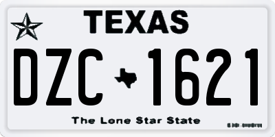 TX license plate DZC1621
