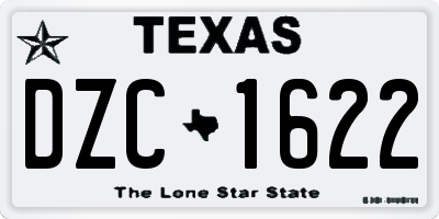 TX license plate DZC1622