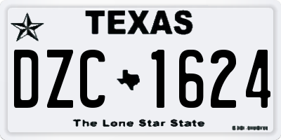 TX license plate DZC1624
