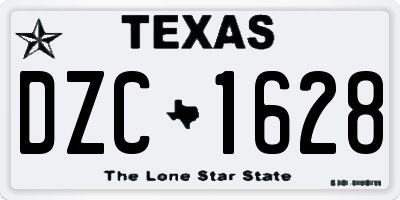 TX license plate DZC1628