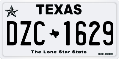 TX license plate DZC1629