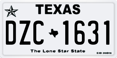 TX license plate DZC1631