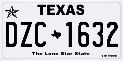 TX license plate DZC1632