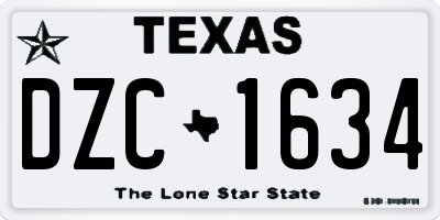 TX license plate DZC1634