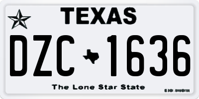 TX license plate DZC1636