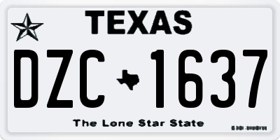 TX license plate DZC1637