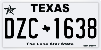 TX license plate DZC1638