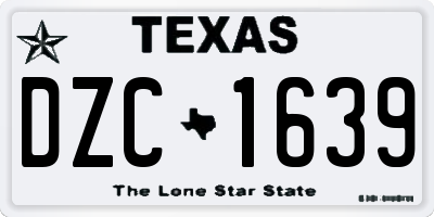 TX license plate DZC1639