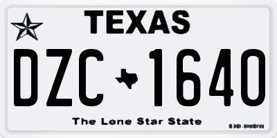 TX license plate DZC1640