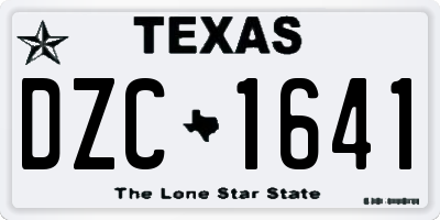 TX license plate DZC1641