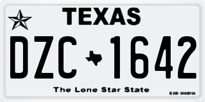 TX license plate DZC1642
