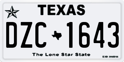 TX license plate DZC1643