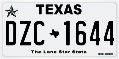 TX license plate DZC1644