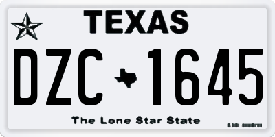 TX license plate DZC1645