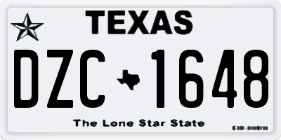 TX license plate DZC1648