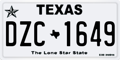TX license plate DZC1649