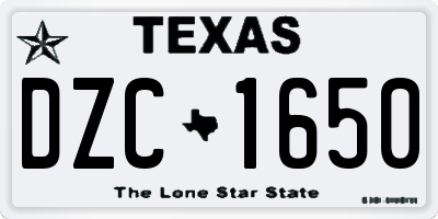 TX license plate DZC1650