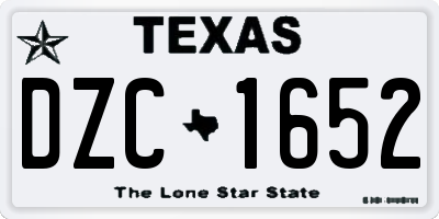 TX license plate DZC1652