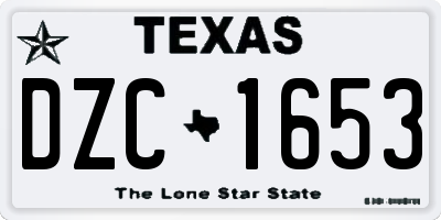 TX license plate DZC1653