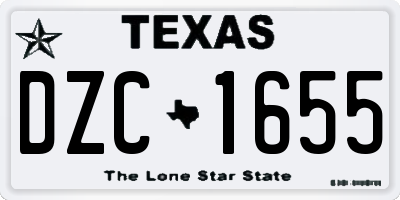 TX license plate DZC1655