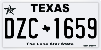 TX license plate DZC1659