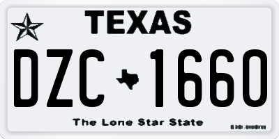 TX license plate DZC1660