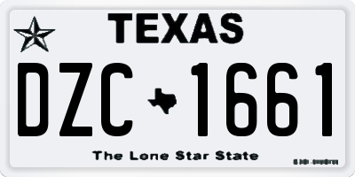 TX license plate DZC1661