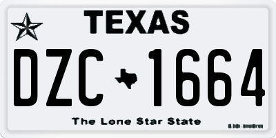 TX license plate DZC1664
