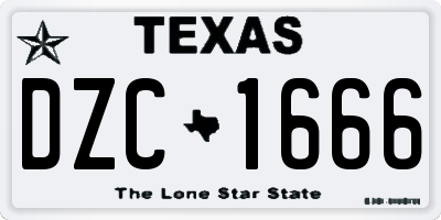 TX license plate DZC1666