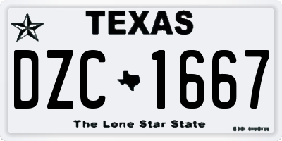 TX license plate DZC1667