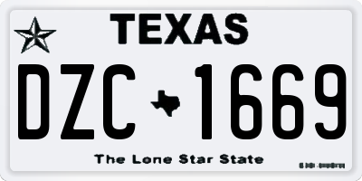 TX license plate DZC1669