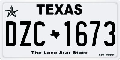 TX license plate DZC1673
