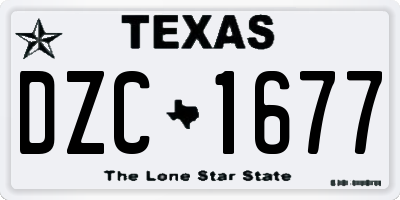 TX license plate DZC1677