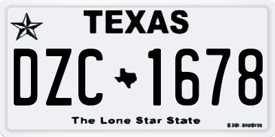 TX license plate DZC1678