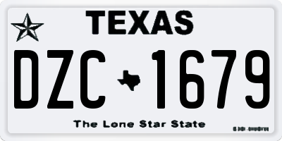 TX license plate DZC1679