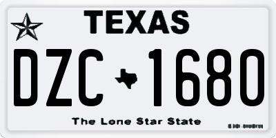 TX license plate DZC1680