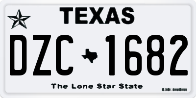TX license plate DZC1682
