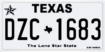 TX license plate DZC1683
