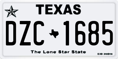TX license plate DZC1685