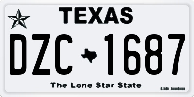 TX license plate DZC1687
