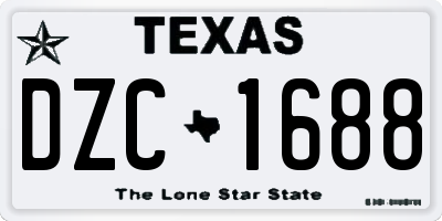 TX license plate DZC1688