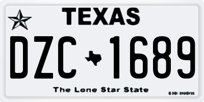 TX license plate DZC1689