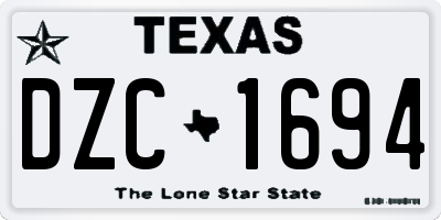 TX license plate DZC1694
